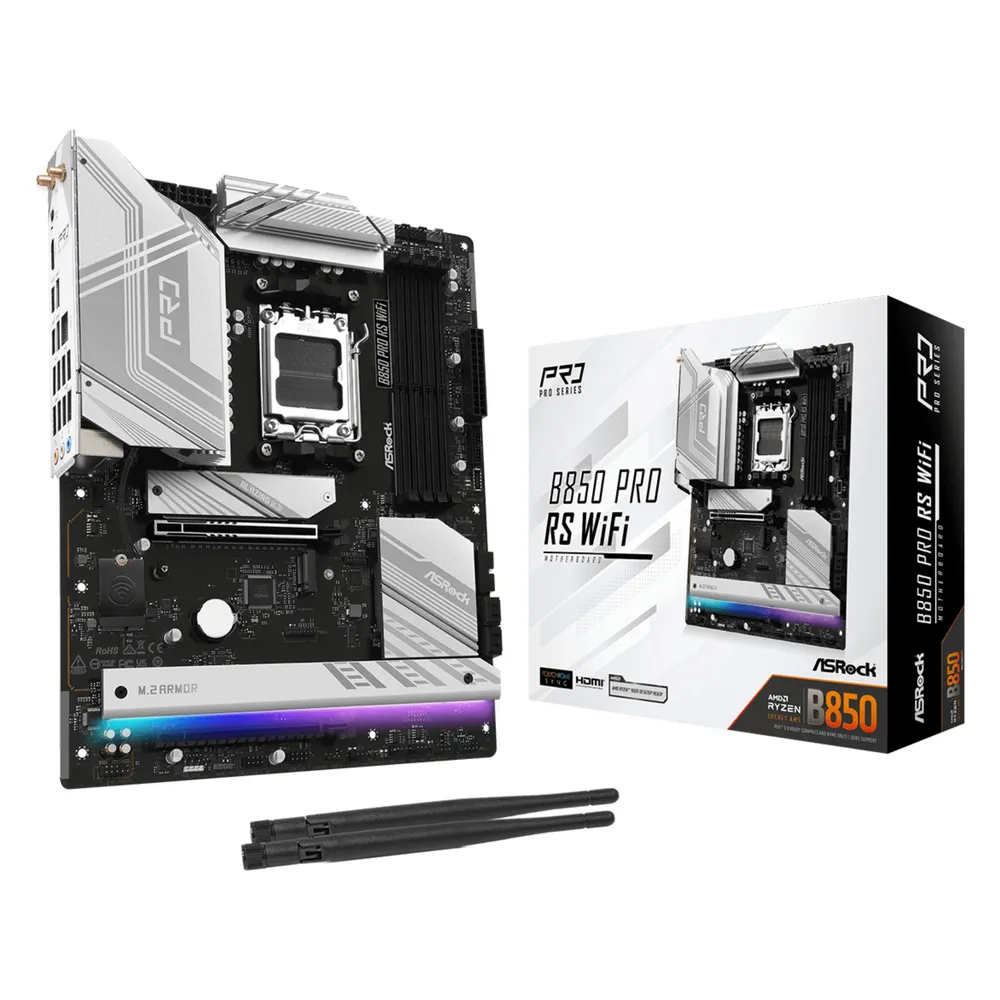 Asrock B850 AM5 ATX B850 Pro RS WiFi 6E PCIe Gen4 Bluetooth-Hauptplatine