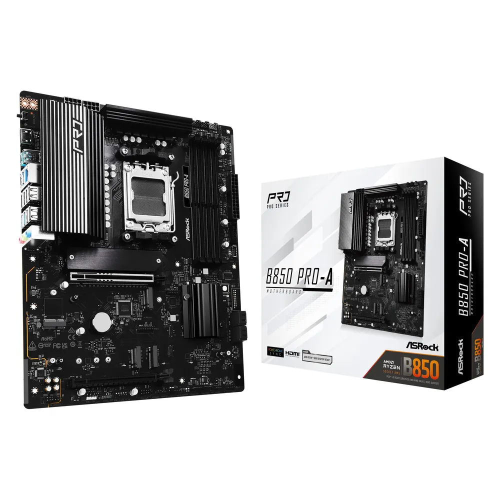 Asrock B850 AM5 ATX Pro-A DDR5 PCIe 5.0 Motherboard USB 3.2 LAN Audio UEFI
