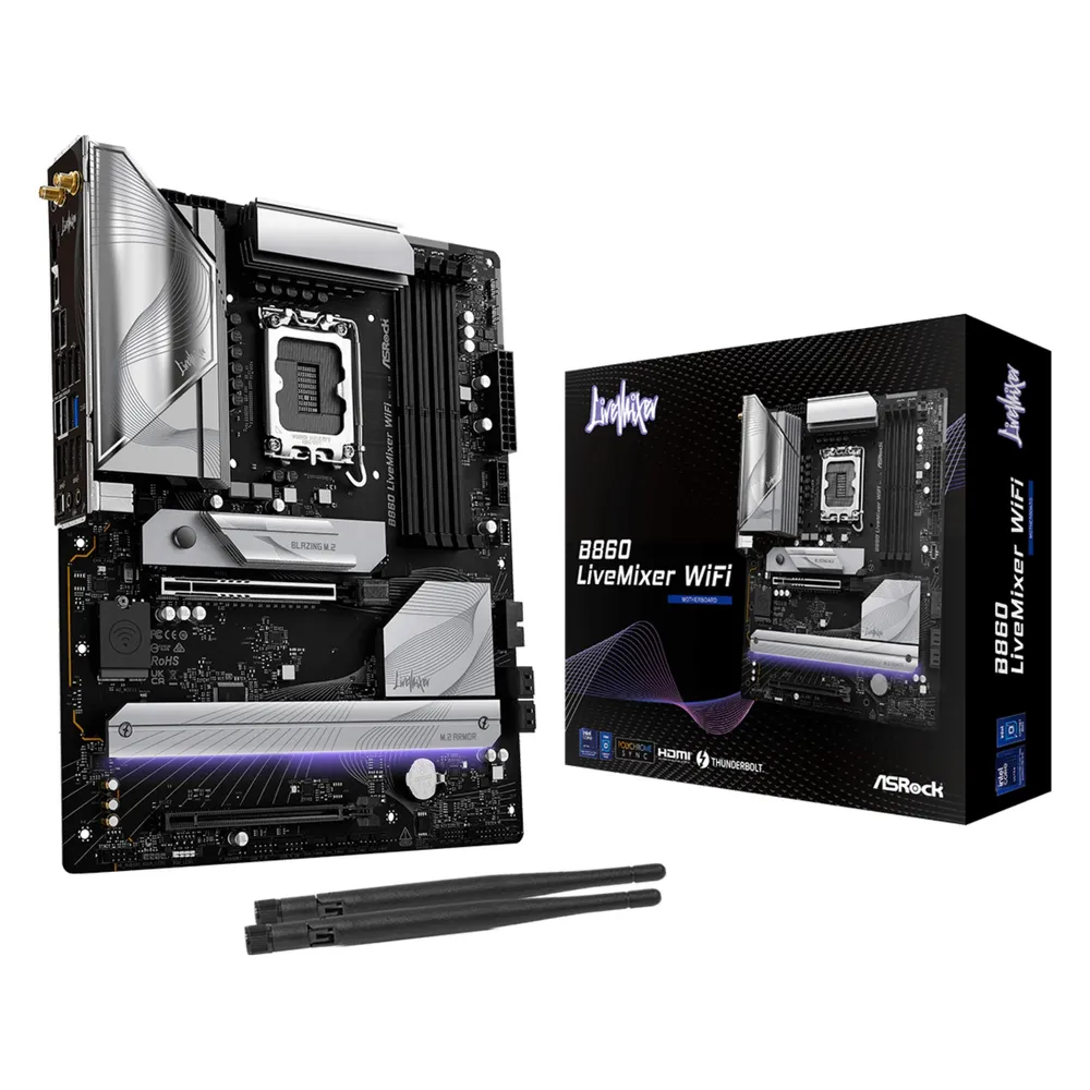Asrock B860 Mainboard LGA 1851 ATX B860 LiveMixer WiFi DDR5 PCIe 4.0