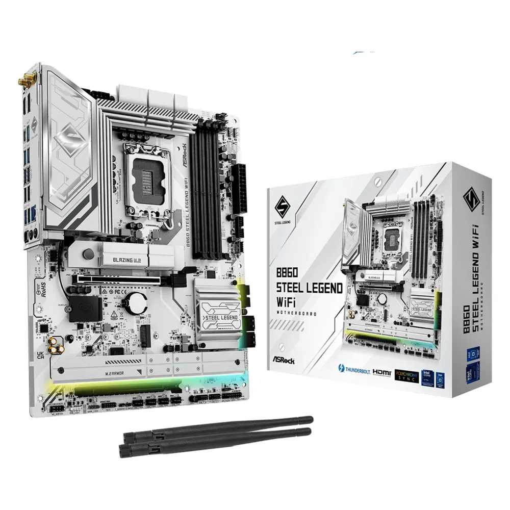 Asrock B860 Mainboard LGA 1851 ATX Steel Legend WiFi DDR5 DualBIOS PCIe 5.0