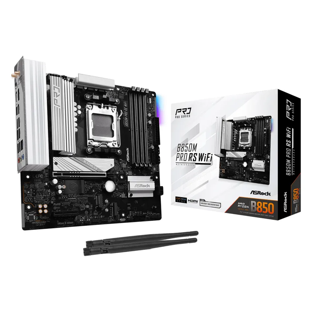 Asrock B850M AM5 Micro ATX Pro Race Sport WiFi DDR5 PCIe 5.0 VRM Robustes Motherboard