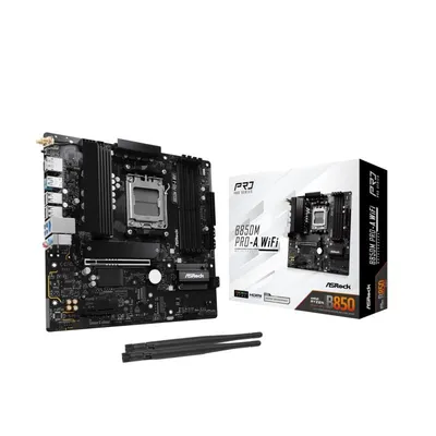 ASRock B850M Pro-A Mainboard AM5 Micro ATX WiFi DDR5 PCIe 5.0 RAID 256GB