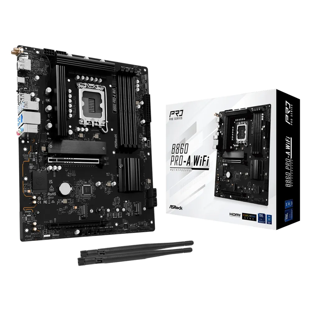 Asrock B860 Mainboard Intel B860 LGA 1851 ATX Pro-A WiFi 6E DDR5 M.2 2.5G LAN