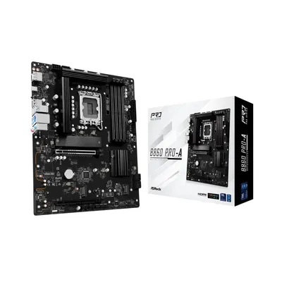 Asrock B860 Motherboard LGA 1851 ATX Pro-A DDR5 256GB M.2 PCIe 3.0 2.5GbE UEFI