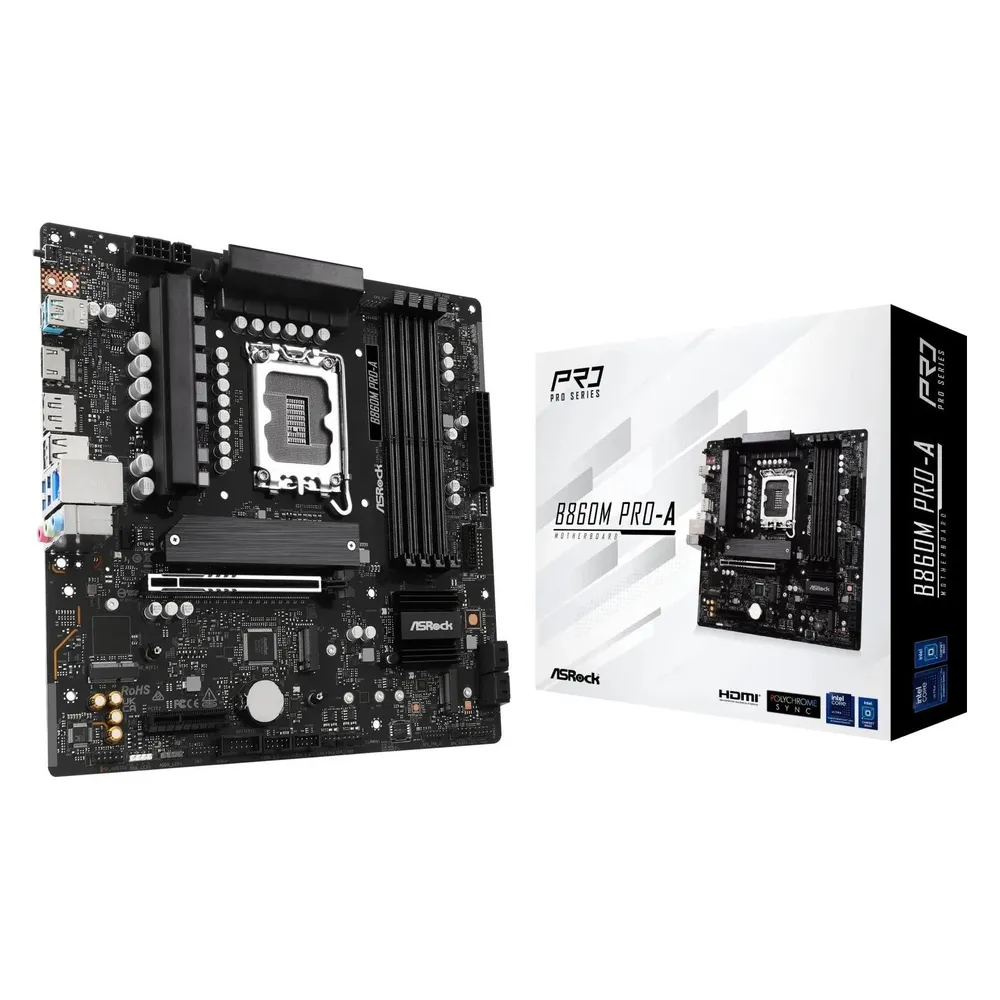 Asrock B860 Mainboard Intel LGA 1851 Micro ATX B860M Pro-A DDR4 PCIe 3.0 M.2