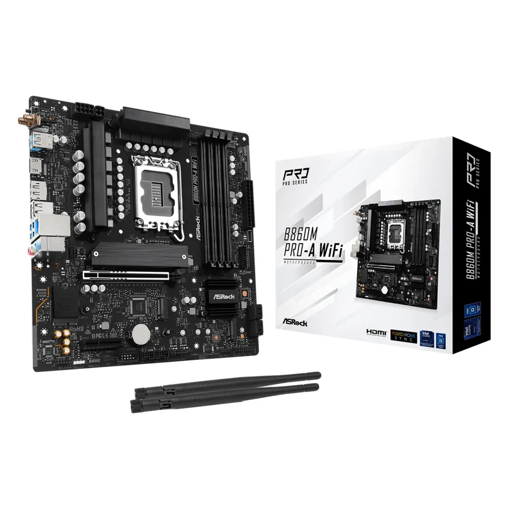 Asrock B860 Micro ATX LGA 1851 B860M Pro-A WiFi DDR5 PCIe Ethernet HD-Motherboard