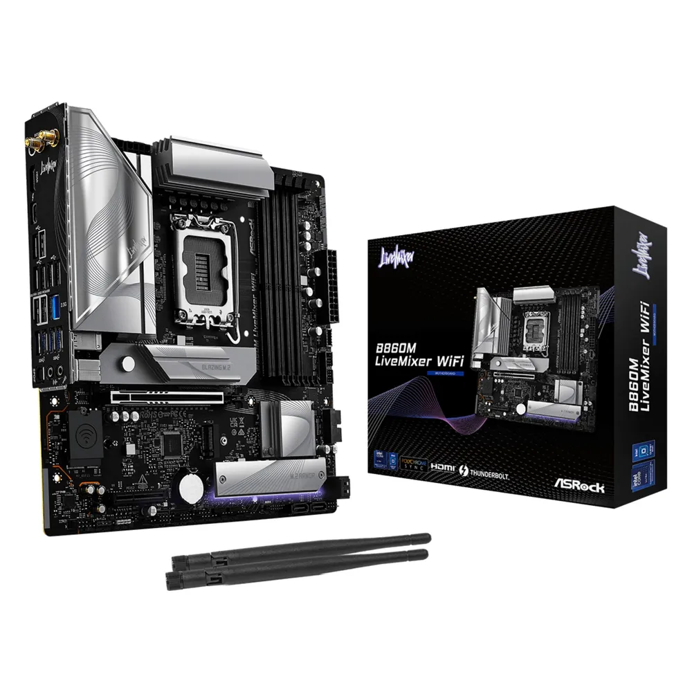 Asrock B860 Micro ATX LGA 1851 B860M LiveMixer WiFi 6E DDR5/M.2 Hauptplatine