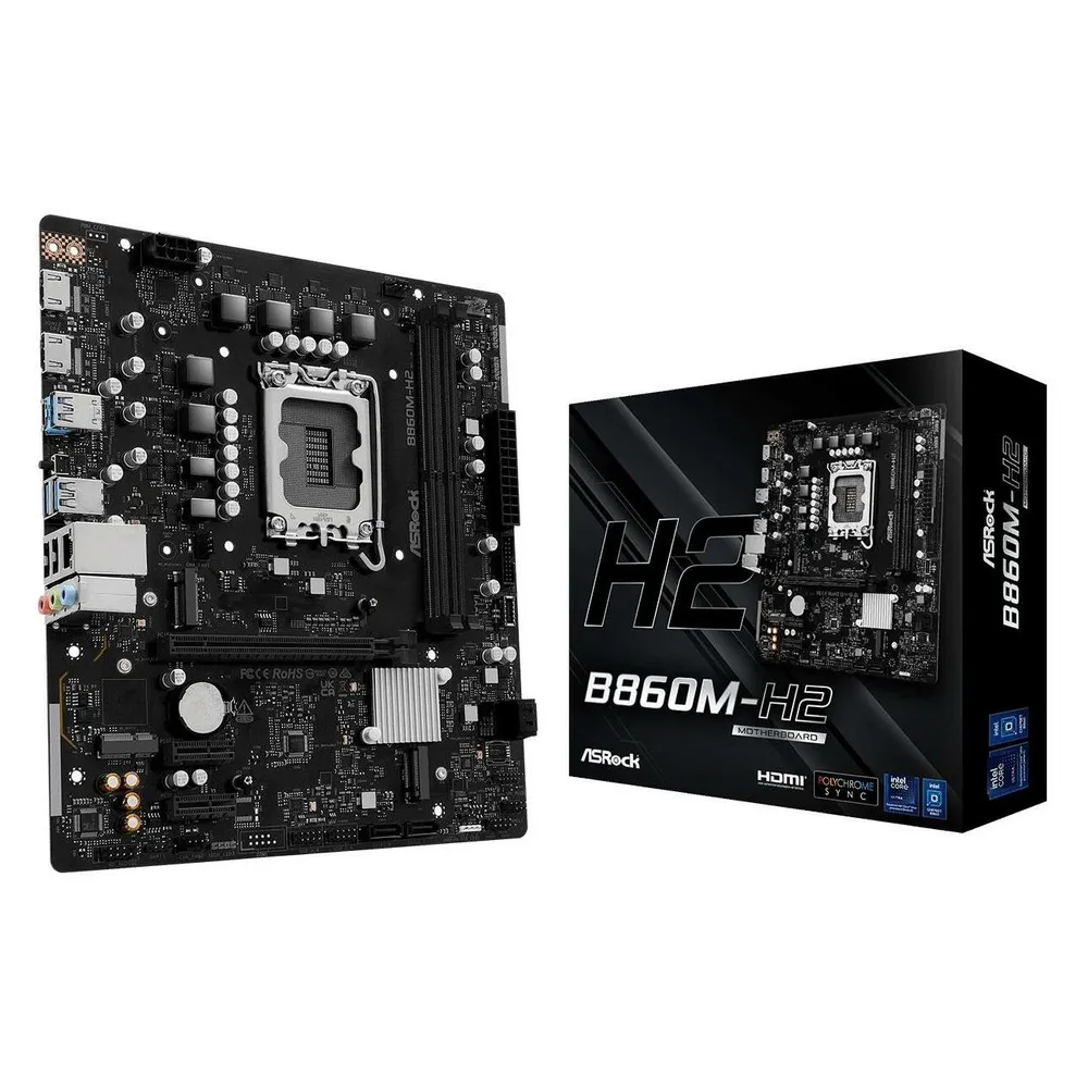 ASRock B860 Micro ATX-Motherboard LGA 1851 B860M-H2 DDR4 USB 3.0 VRM optimiert