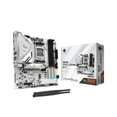 Asrock B850M Steel Legend WiFi Mainboard B850 AM5 Micro ATX Übertakten DDR5 WiFi RAID