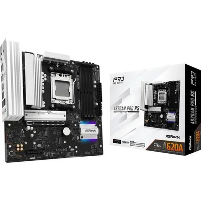 Motherboard Asrock A620AM Pro RS AMD A620A Sockel AM5 DDR5 micro ATX 2.5GbE M.2 RAID RGB