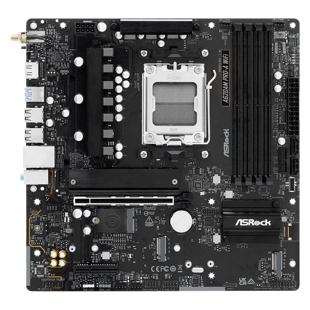 Motherboard Asrock A620AM PRO-A WIFI AMD A620 Sockel AM5 DDR5 Micro ATX WiFi 6E RGB