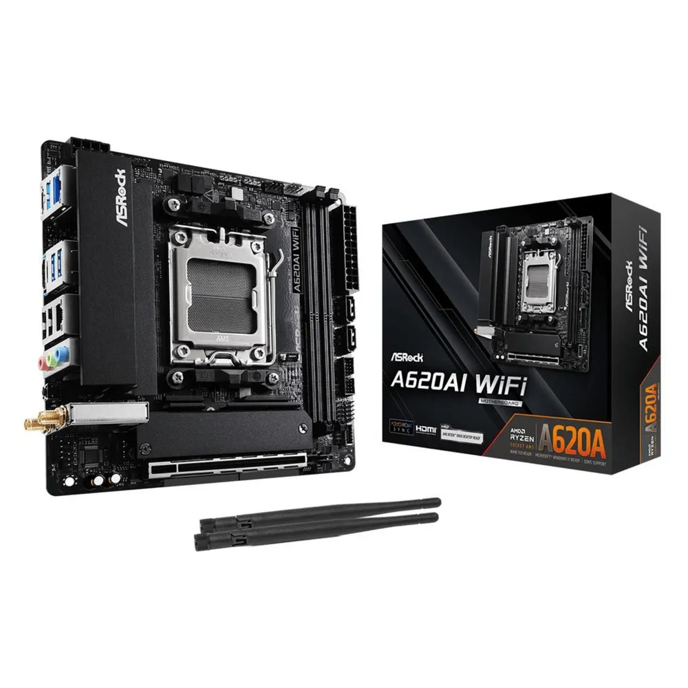 Motherboard Asrock A620AI WiFi AMD A620A Sockel AM5 DDR5 Mini ITX Wi-Fi 6E RGB