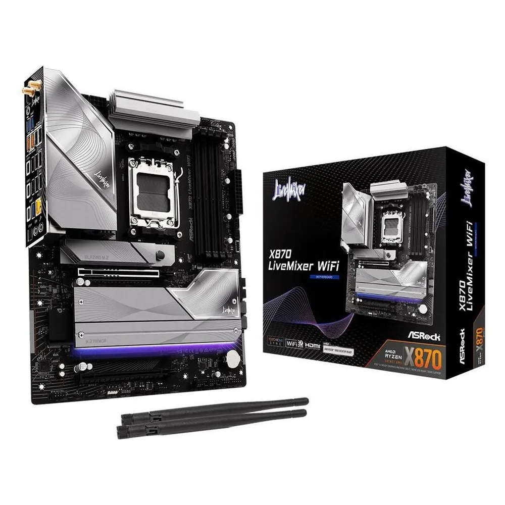 Motherboard Asrock X870 LiveMixer AMD X870 Sockel AM5 DDR5 ATX WiFi 7 RGB