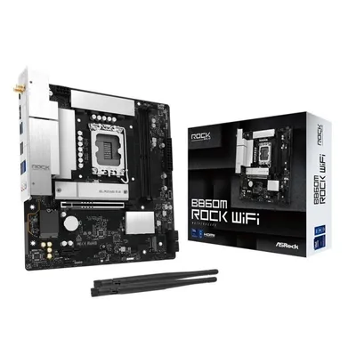 Motherboard AsRock B860M Rock WiFi Intel B860 LGA 1851 DDR5 Micro ATX WiFi 6E RGB