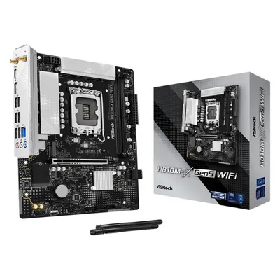 Motherboard AsRock H810M-X Gen5 Intel H810 LGA1851 DDR5 Micro ATX WiFi 6 2.5GbE M.2 RGB