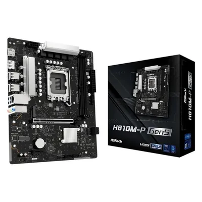 Motherboard AsRock H810M-P Gen5 Intel H810 LGA1851 DDR5 Micro ATX Ohne Wifi RGB