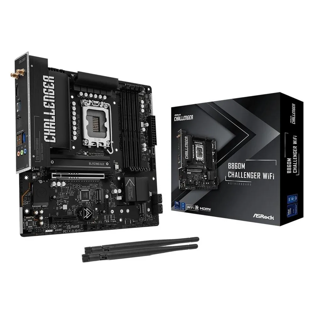 Motherboard Asrock B860M Challenger WiFi Intel B860 LGA1851 DDR5 Micro ATX WiFi 7 RGB