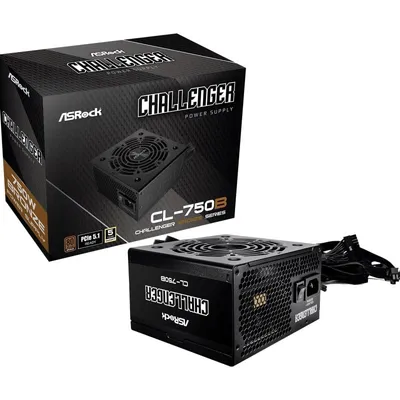 Asrock 750W 80 PLUS Bronze Challenger CL-750B Netzteil (Erweiterter Schutz, Schwarz)