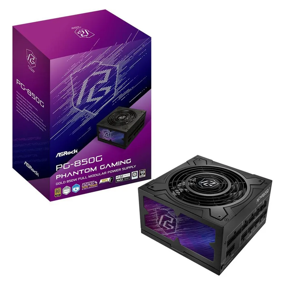 Asrock 850W Netzteil 80+ Gold Zertifizierung Phantom Gaming PG-850G Modular Extras