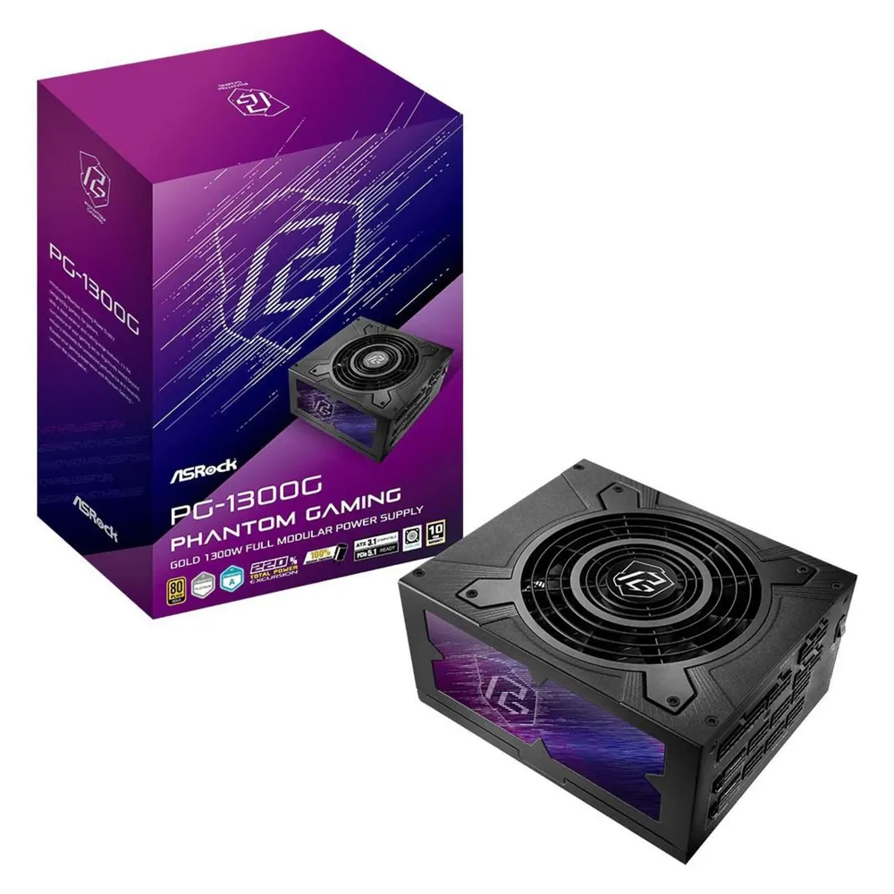 Asrock 1300W Phantom Gaming Modulares ATX-Hochleistungsnetzteil