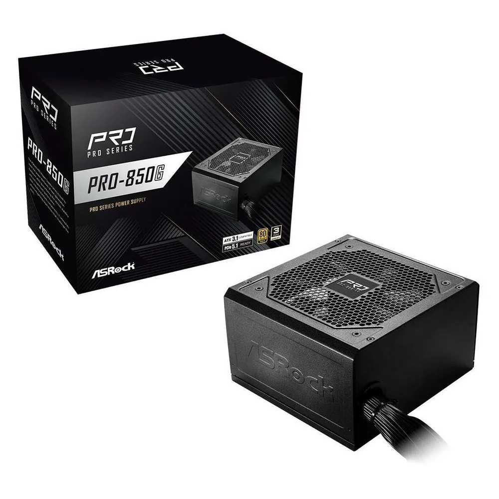 Fuente de Alimentación AsRock PRO-850G 850W 80 PLUS Gold ATX modular