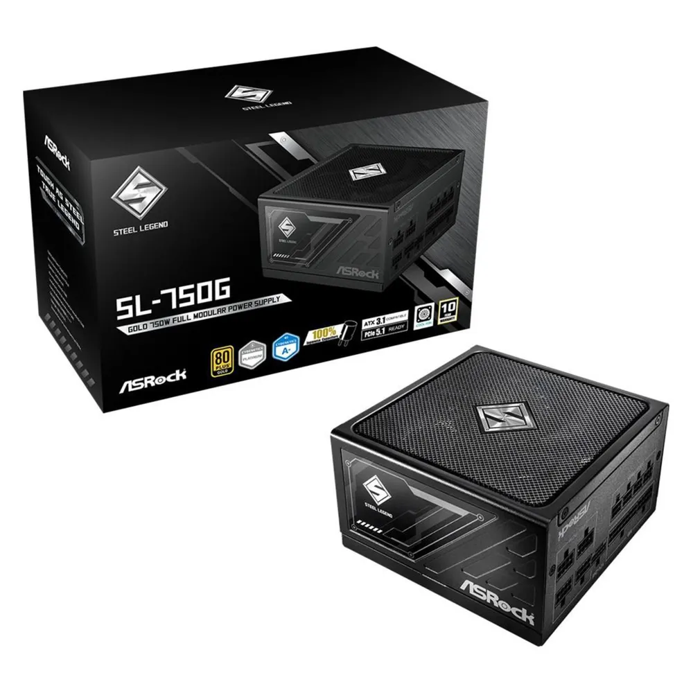 Asrock 750W 80 PLUS Gold Steel Legend Netzteil Total Protection Schwarz