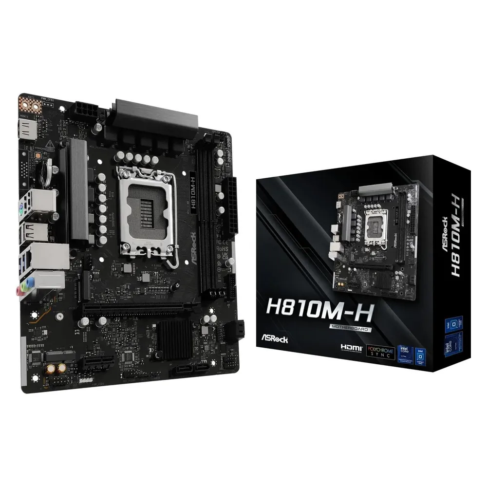 Motherboard ASRock H810M-H Intel H810 LGA1851 DDR5 Micro-ATX Kein WiFi M.2 PCIe 4.0