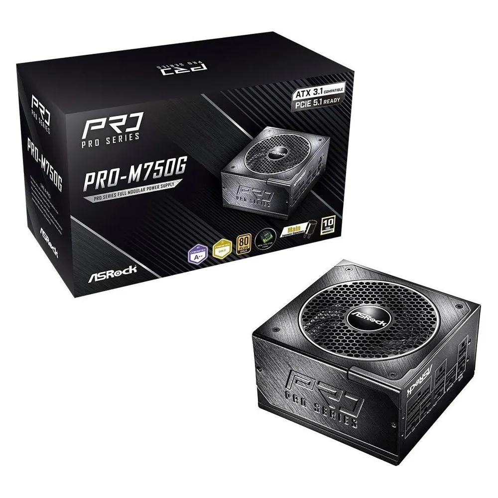 Netzteil AsRock PRO-M750G 750W Zertifizierung 80+ Gold ATX 3.1