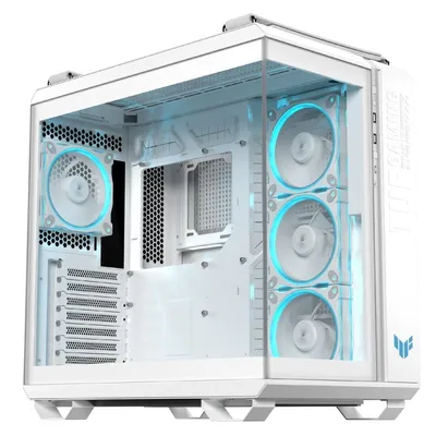 ASUS TUF GAMING GT502 HORIZON TG ARGB Mid-Tower ATX, doppelt gehärtetes Glas, USB-C, Weiß