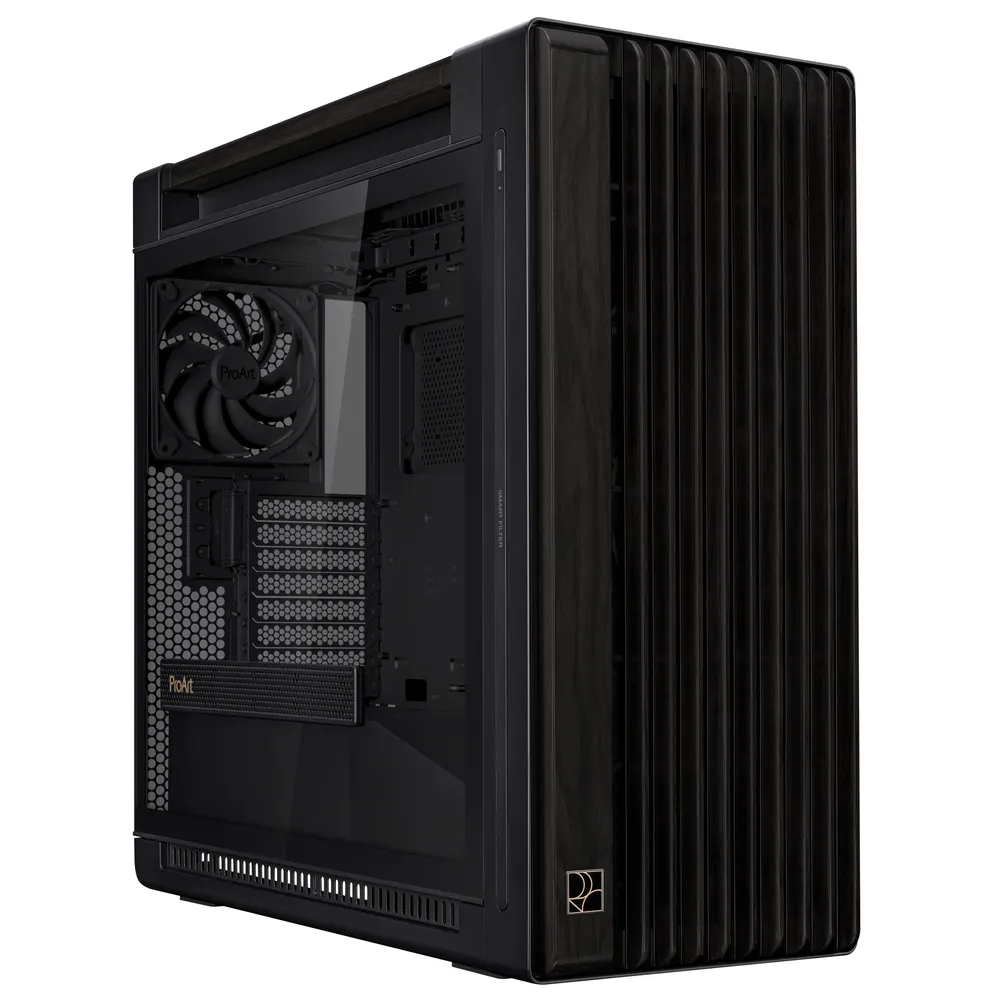 PC Gehäuse ASUS ProArt PA602 Wood Edition Midi Tower Schwarz Holz 19cm