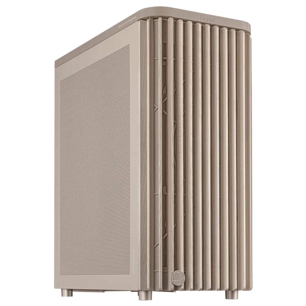 PC-Gehäuse Asus Proart PA401 Wood Mesh PWM Beige ATX Holz Meshfront