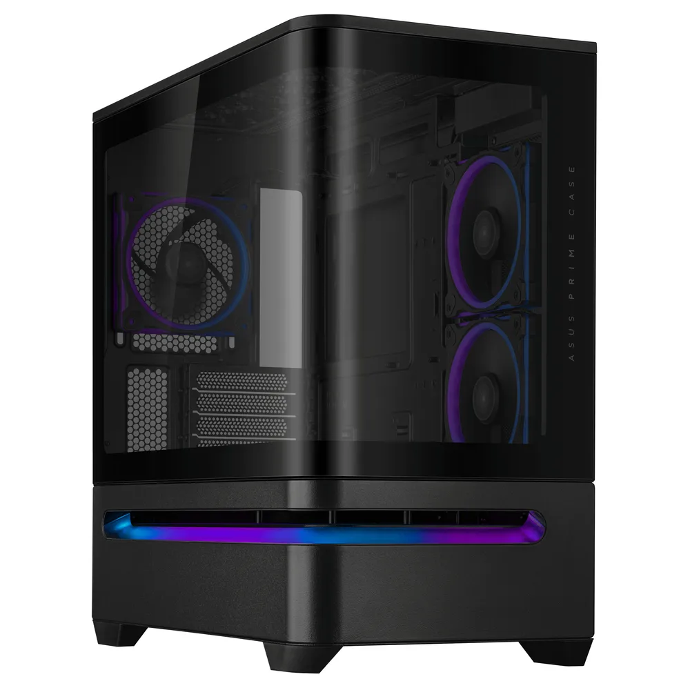 ASUS PRIME AP202 ARGB, PC-Gehäuse, Schwarz, micro ATX, Mini-ITX, Multi-ARGB-LED, 17,5 cm CPU-Kühler, 42 cm GPU
