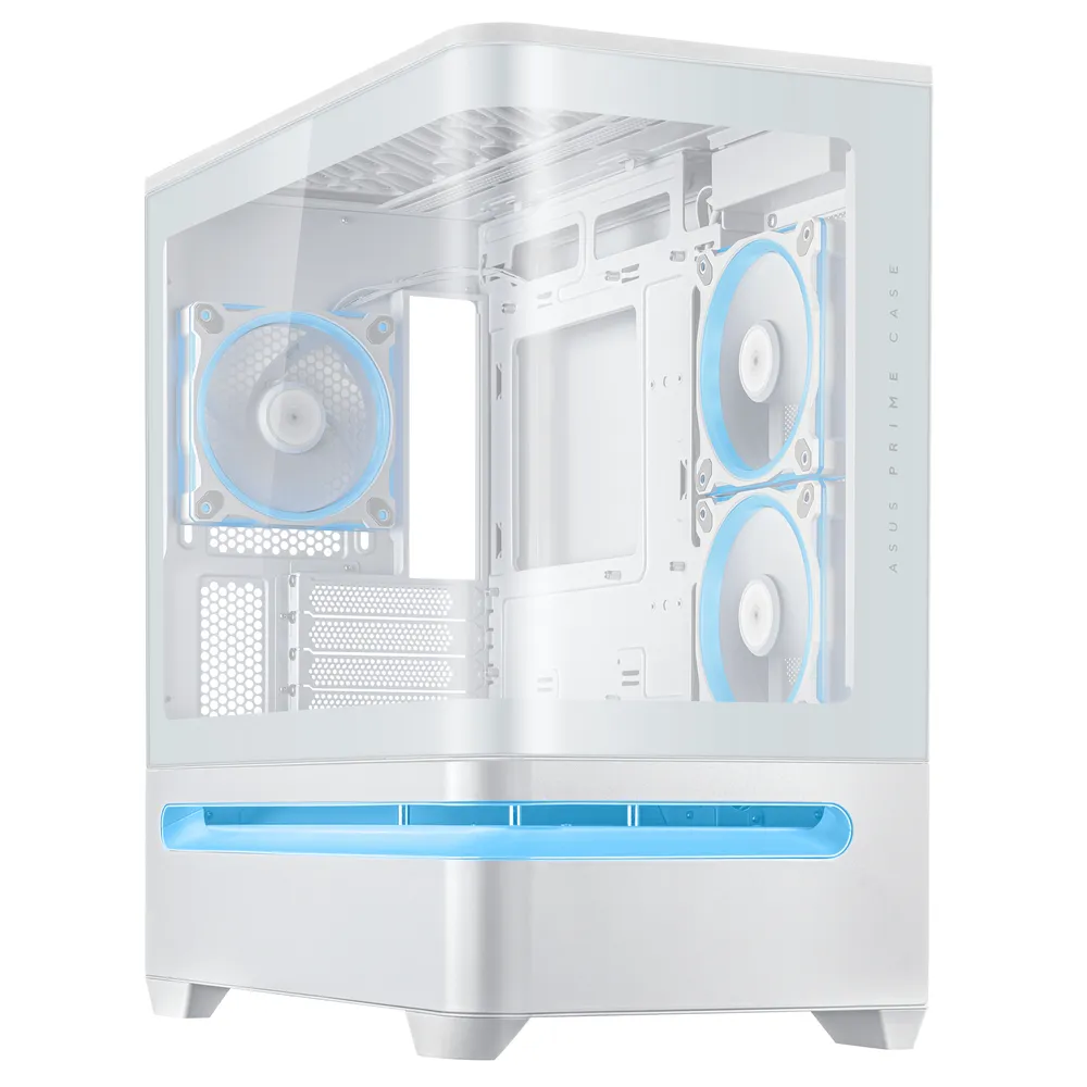ASUS PRIME AP202 ARGB Gehäuse micro ATX/Mini-ITX Weiss Multi ARGB 236 mm x 441 mm x 460 mm Glaspanel