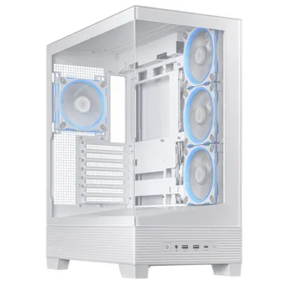 ASUS A31 PLUS ARGB Mid-Tower ATX Dual gehärtetes Glas USB-C Weiß