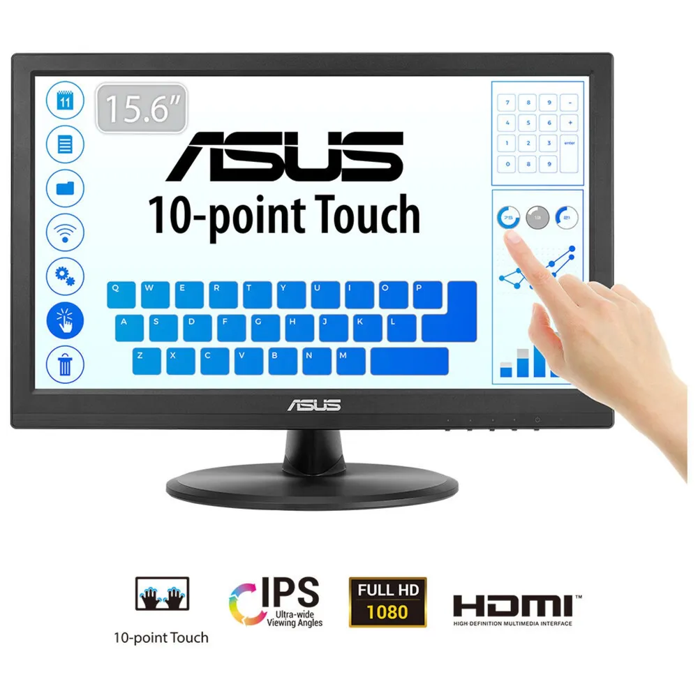 ASUS 15,6″ 1080p IPS Multi-Touch 10-Punkt Eye Care VESA-Monitor