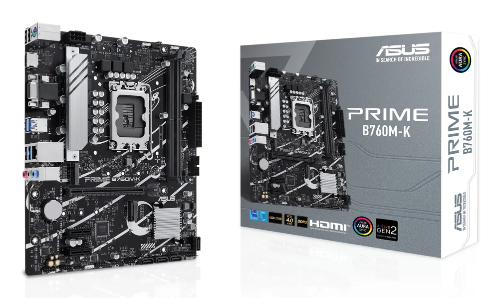 Asus B760M LGA 1700 Micro ATX PRIME B760M-K DDR5 2,5GbE RAID M.2 SATA III Mainboard