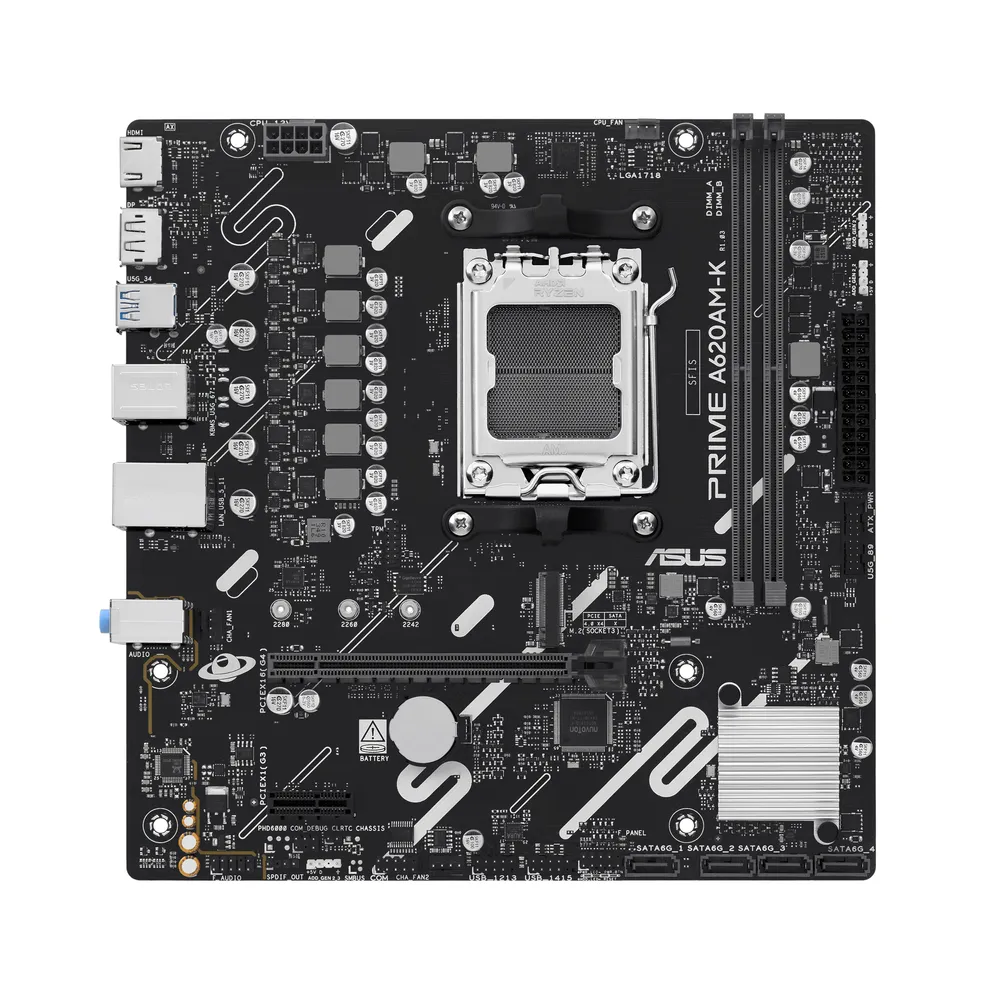 Motherboard ASUS PRIME A620AM-K AMD A620A Sockel AM5 DDR5 micro ATX kein WiFi RGB
