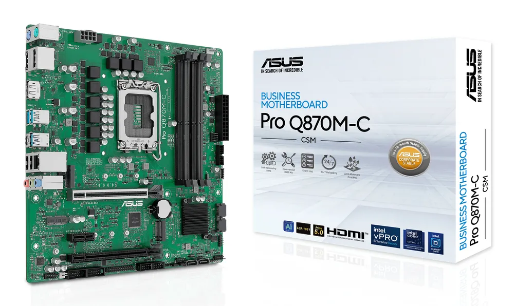 ASUS Q870 LGA1851 Micro-ATX PRO Q870M-C-CSM DDR5 2x M.2 HDMI DP-Motherboard