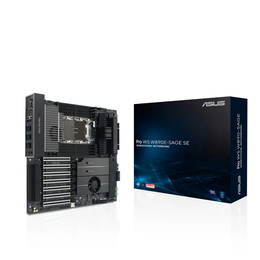 Motherboard ASUS Pro WS W890E-SAGE SE W890 LGA 4710-2 DDR5 EEB 10GbE PCIe 5.0 RAID ECC