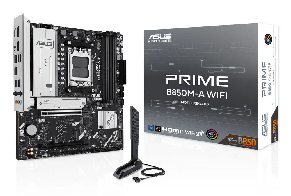 ASUS B850M Mainboard AM5 Micro ATX PRIME B850M-A WLAN DDR5 WLAN 6E 2,5GbE LAN