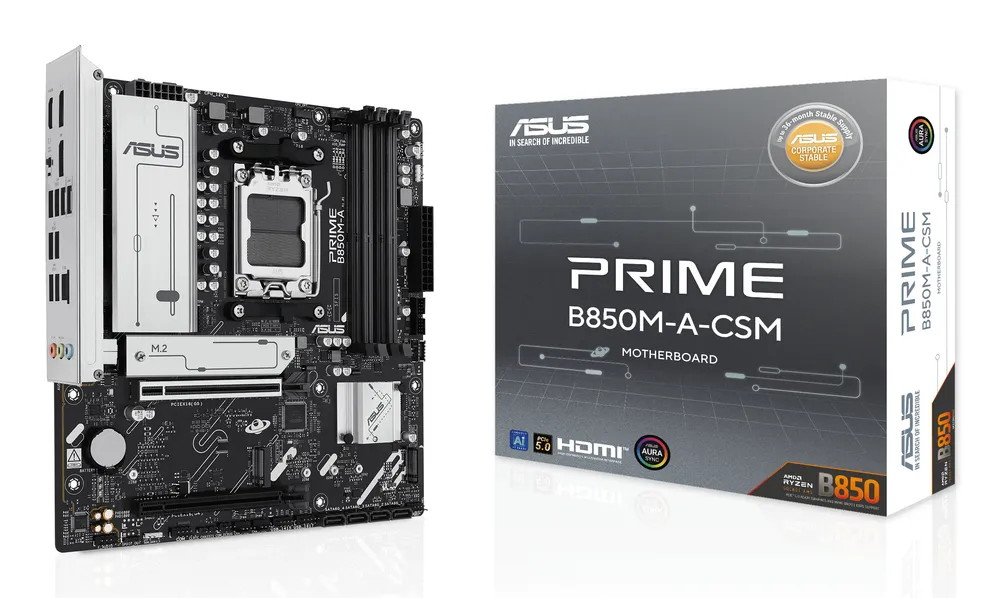Motherboard ASUS PRIME B850M-A-CSM B850 AM5 DDR5 microATX kein WiFi PCIe 5.0 RAID