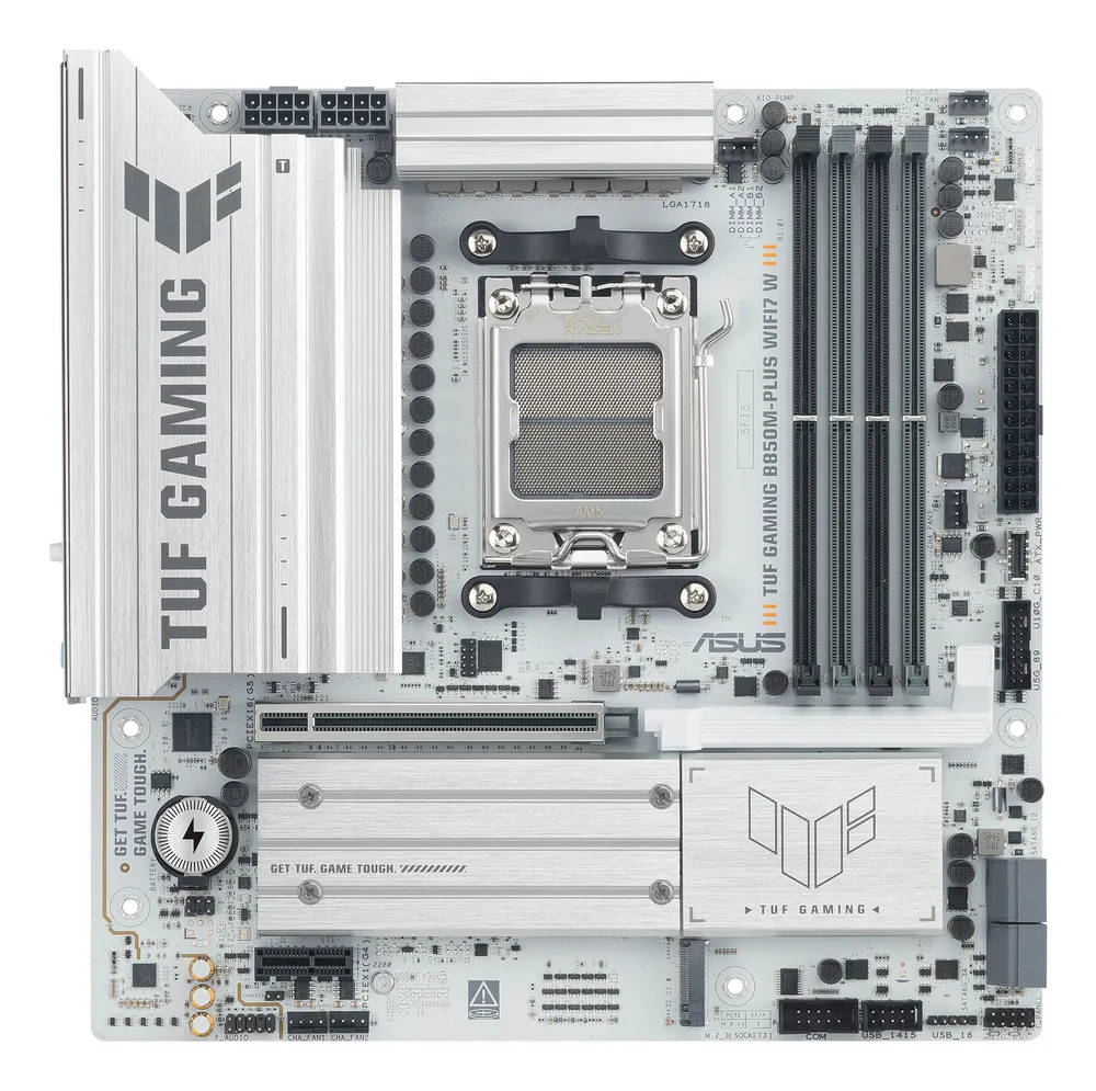 Placa Base ASUS B850M-PLUS WiFi7 W AM5 Micro ATX DDR5 RAID RGB Weiß