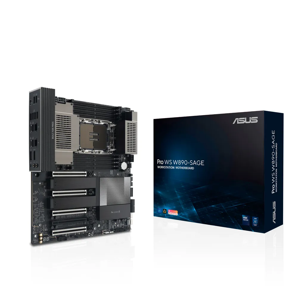 Motherboard ASUS PRO WS W890-SAGE Intel W890 LGA 4710-2 DDR5 CEB USB4 10GbE PCIe 5.0 ECC RAID RGB