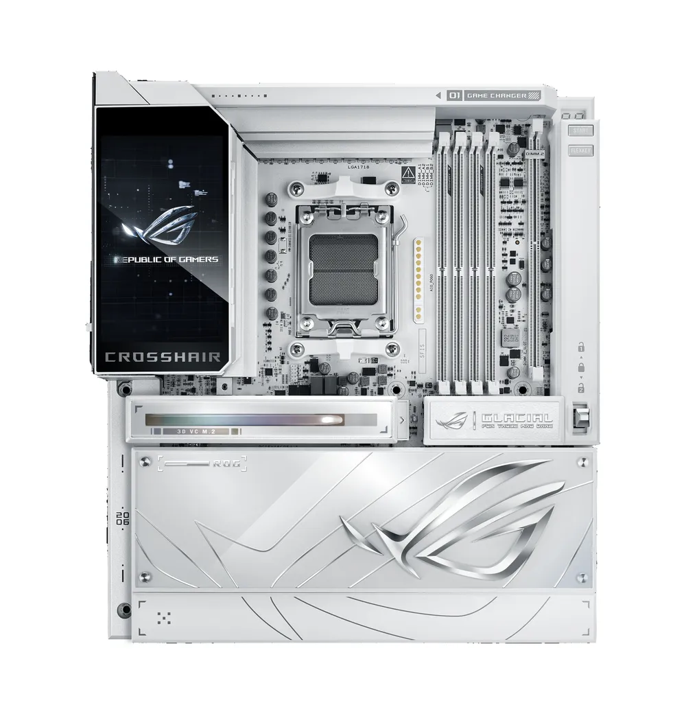 Motherboard ASUS ROG Crosshair X870E Glacial X870E AM5 DDR5 E-ATX WiFi 7 10GbE RGB
