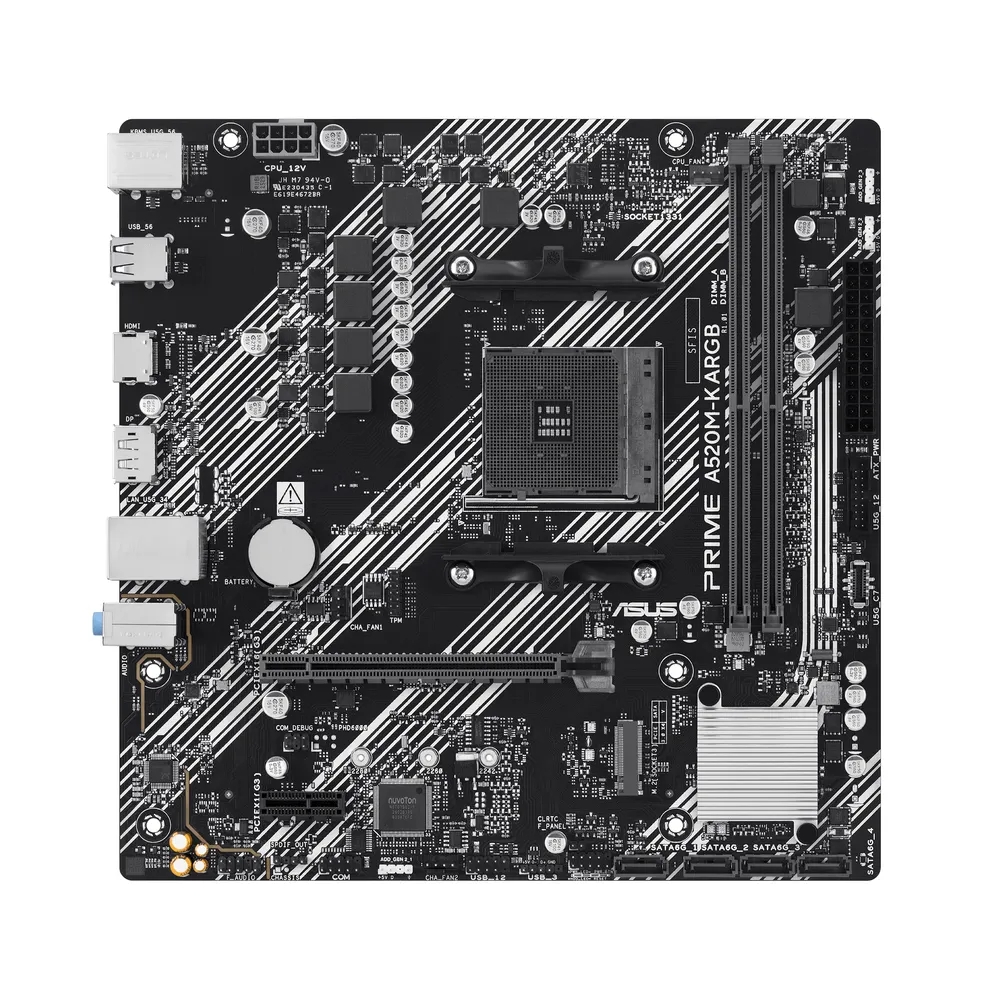 Motherboard ASUS PRIME A520M-K ARGB AMD A520 AM4 DDR4 Micro ATX Gigabit RGB