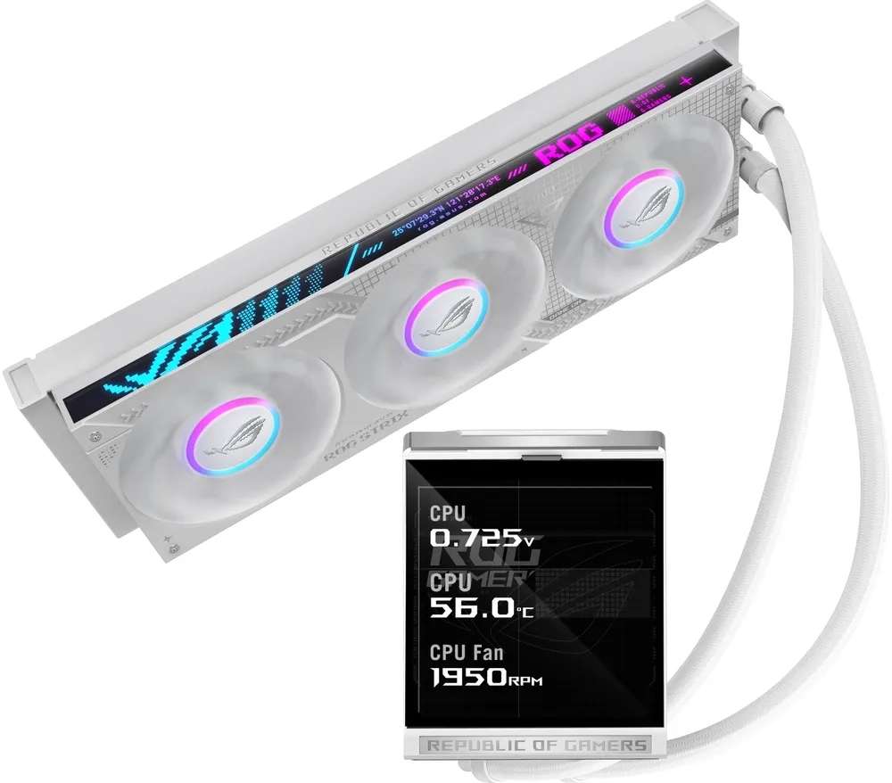 Flüssigkeitskühlung ASUS ROG Strix LC IV 360 ARGB LCD Weiß 360mm 3 Lüfter