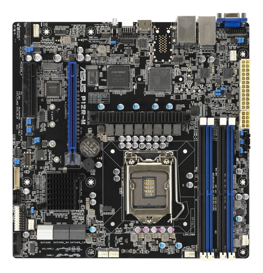 Motherboard ASUS P12R-M Intel C256 LGA1200 DDR4 ATX RAID BMC AST2600