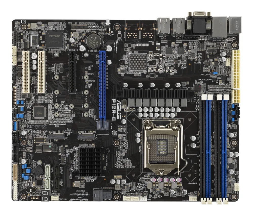 ASUS Intel ATX LGA 1200 P12R-E DDR4 128 GB M.2 SATA III AST2600 Server-Motherboard