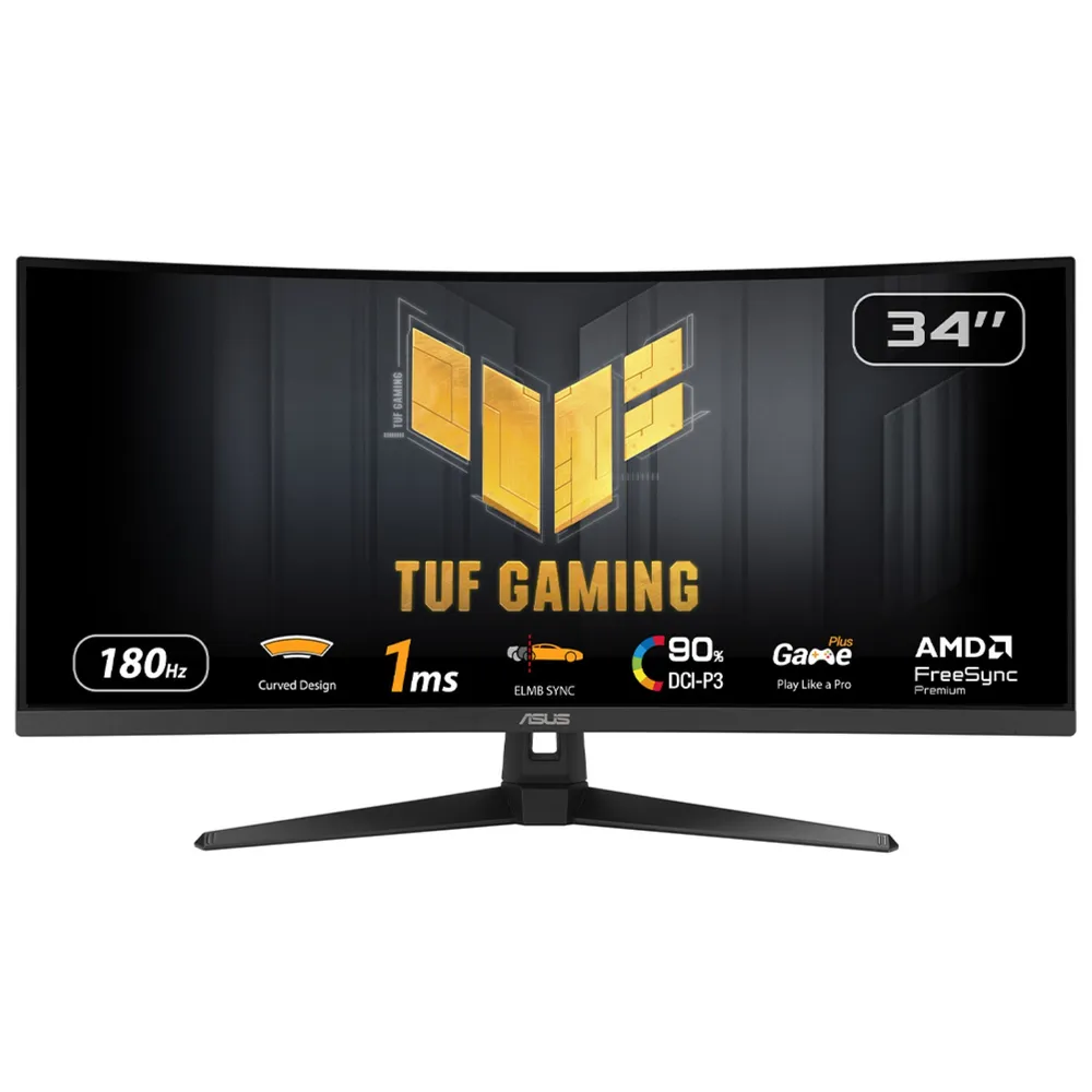 TUF Gaming VG34VQ3B, Schwarz, 34 Zoll, Curved, UWQHD, 180 Hz, 1 ms