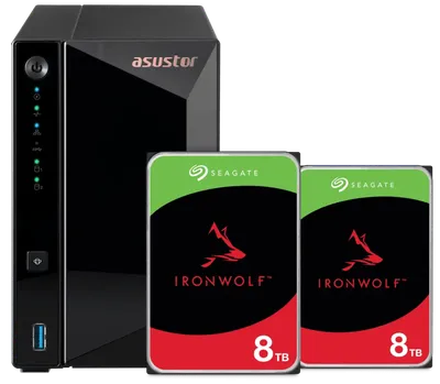 ASUSTOR AS3302T v2 + Seagate Ironwolf 16TB (2x 8TB)